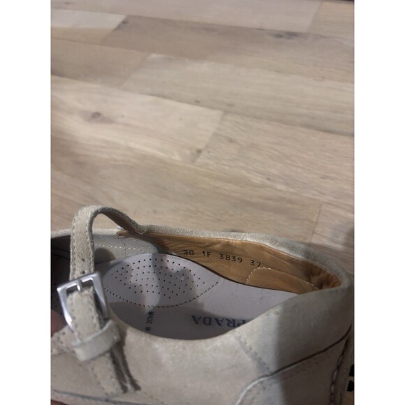 Prada Car Shoe Suede Mary Jane Beige Size 37 - Picture 12 of 12